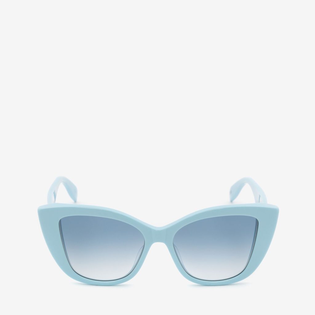 Alexander McQueen Women's Graffiti Cat-eye Sunglasses in Light Blue Review