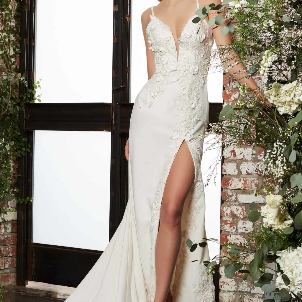Jovani Dresses JB05846 Ivory Spaghetti Strap Plunging Neck Bridal Dress Review