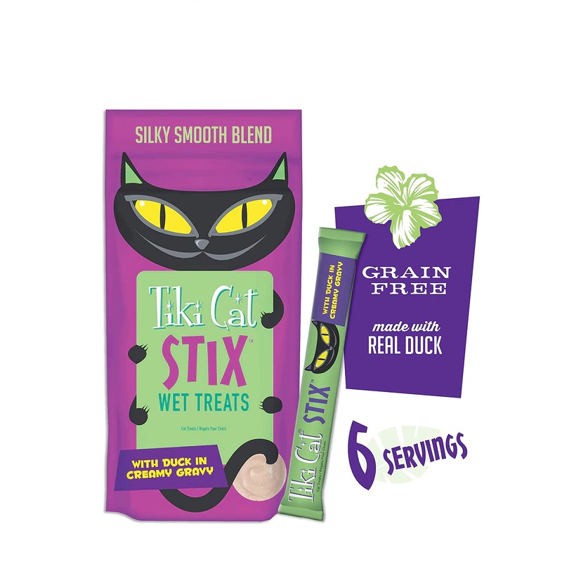 Kitty Poo Club Tiki Cat Stix Duck in Creamy Gravy Grain-Free Wet Cat Treat Review