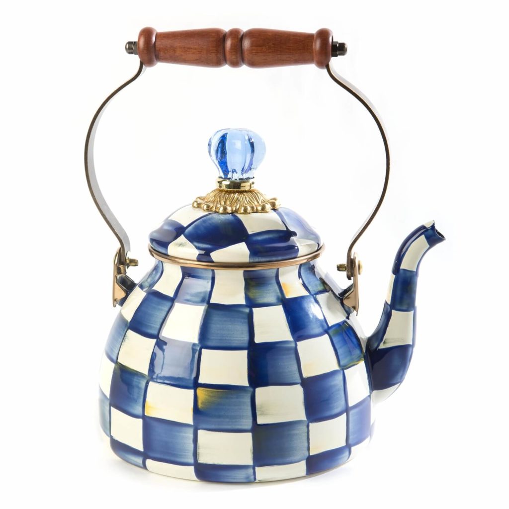 Mackenzie Childs Royal Check Enamel Tea Kettle 2 Quart Review