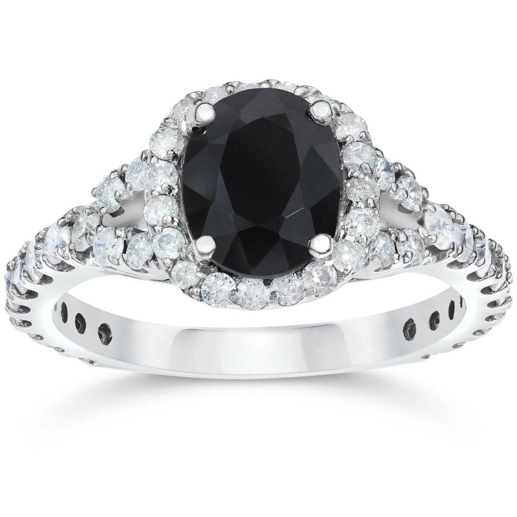 Pompeii3 2 ct Black Sapphire & Diamond Cushion Halo Engagement Ring Review