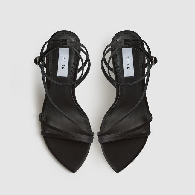Reiss Adela Satin Strappy Sandals Black Review