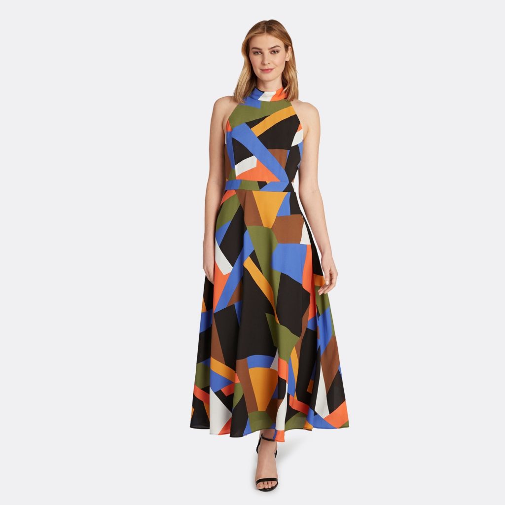 Tahari Mock Neck Graphic Dress Review