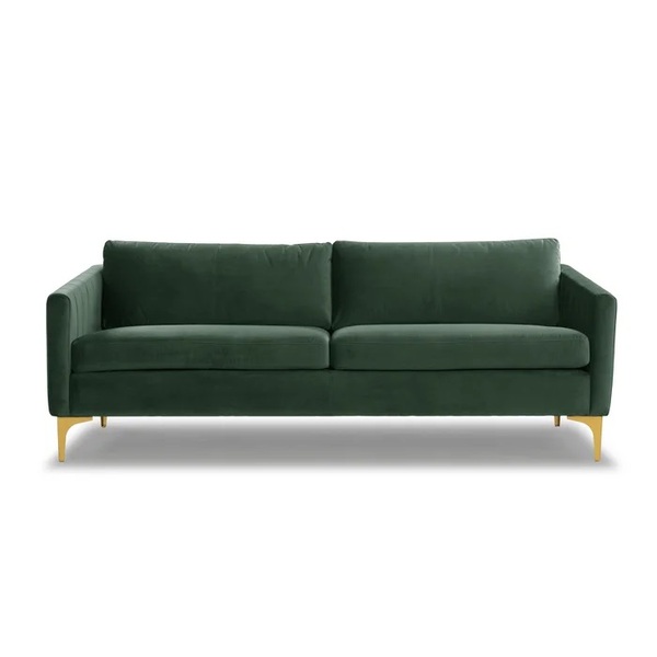 Legend 81'' Velvet Round Arm Sofa with Reversible Cushions