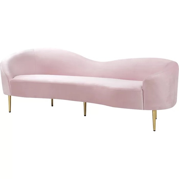 Shurtz 85.5'' Velvet Curved Sofa
