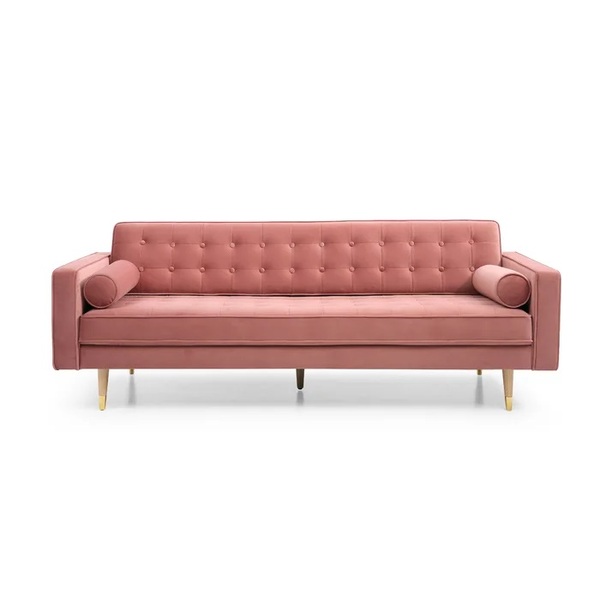 Delp 85'' Velvet Square Arm Sofa with Reversible Cushions