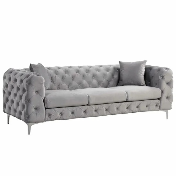 Catharina 85'' Velvet Square Arm Sofa