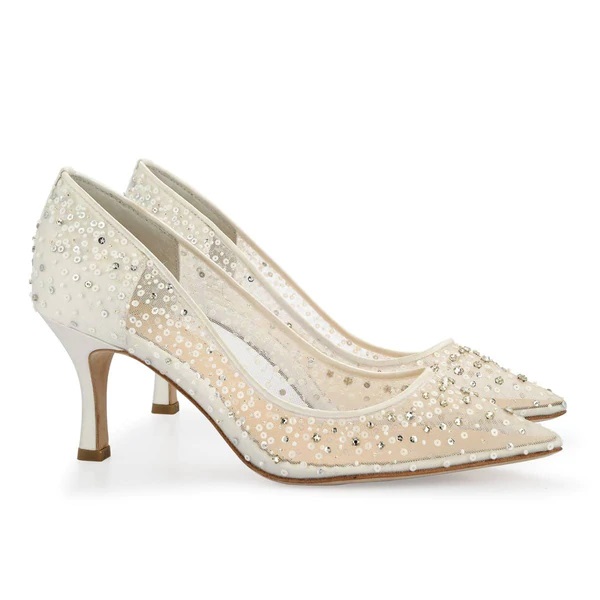 Bella Belle Shoes Review 6 Bella Belle Shoes Evelyn Ivory Wedding Pumps Low Heel Bling Wedding Shoes For Bride Review