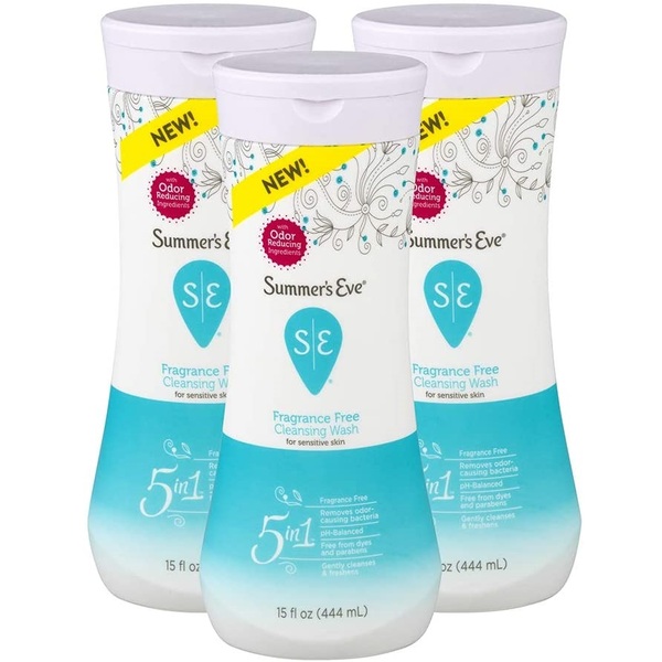  Summer's Eve Cleansing Wash, Fragrance Free, Gynecologist Tested, 15 Fl Oz, Pack of 3
