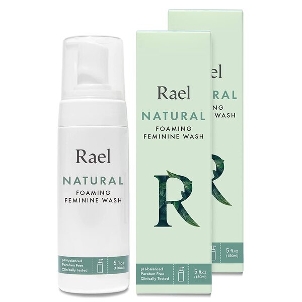  Rael Natural Feminine Cleansing Wash - Gentle Foaming Intimate Wash, pH-Balanced, Sensitive Skin, Unscented, Daily Cleansing Wash, Natural Ingredients (5oz, 2Pack)