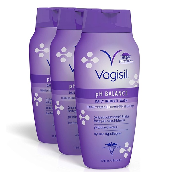  Vagisil pH Balanced Daily Intimate Feminine Wash for Women, Gynecologist Tested, Hypoallergenic, 12 Ounce- Pack of 3 (Packaging May Vary)