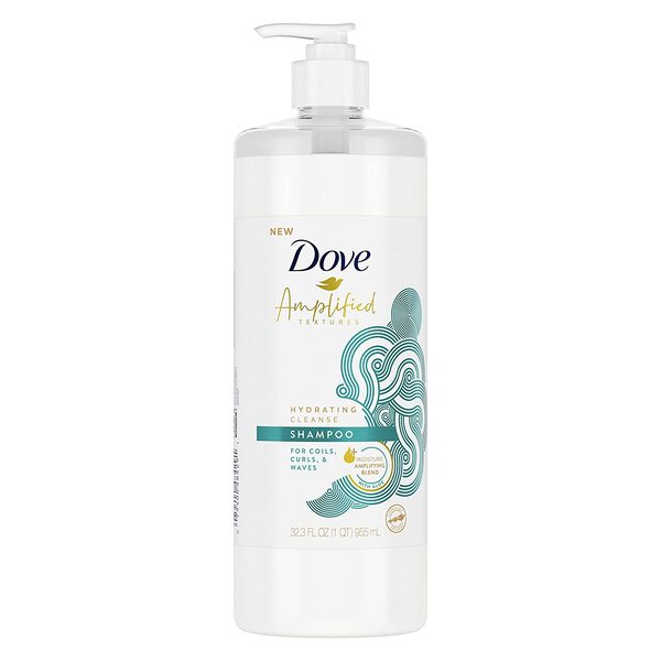 Dove Amplified Textures Sulfate-Free Moisturizing Shampoo for Coils, Curls, and Waves Hydrating Cleanse with Moisture Amplifying Hair Care Blend, 32.3 Fl Oz