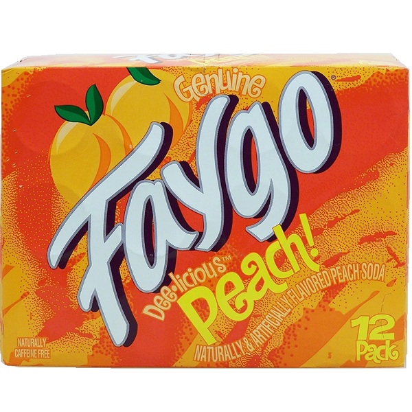  Faygo peach flavor soda pop, caffeine free, 12-pack 12-fl. oz. cans