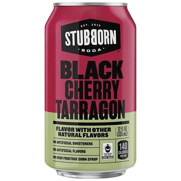 STUBBORN SODA Cans Black Cherry Tarragon, 12 Count