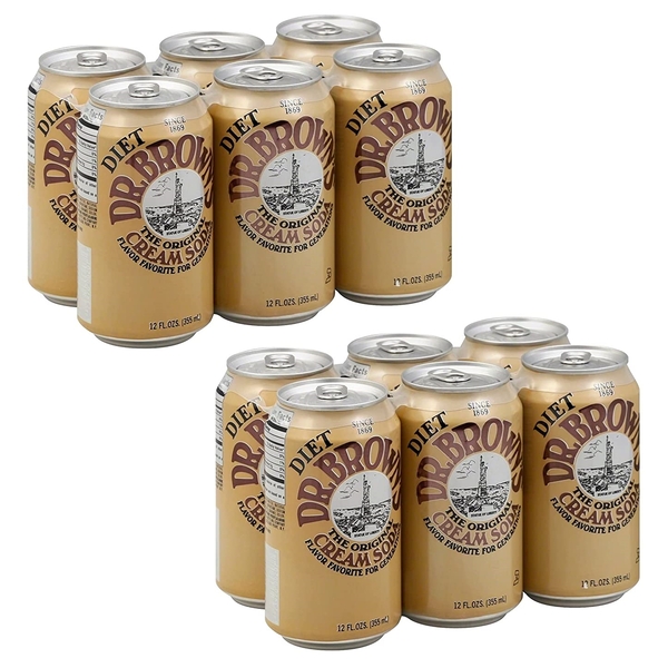Dr. Browns Soda, Diet Cream Soda, 12oz cans Pack of 12
