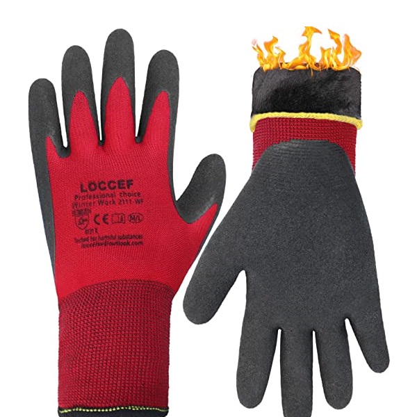  Loccef 2 Pairs Winter Work Gloves for Men and Women, Freezer Gloves for Work Below Zero, Thermal Insulated, Super Grip