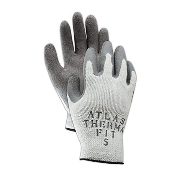 Showa Best 451-08 SHOWA Best Glove Atlas Thermal-Fit PF451 Knit Glove with Rubber Coating, Men's Jumbo (Fits), Natural Gray, Medium (Pack of 12)
