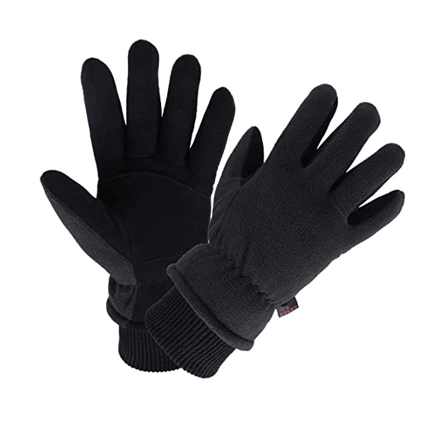 Winter Gloves -30°F Coldproof Thermal Water Resistant Deerskin Suede Leather and Insulated Polar Fleece for Driving/Cycling/Running/Hiking/Snow Ski in Cold Weather - Warm Gifts for Men and Women