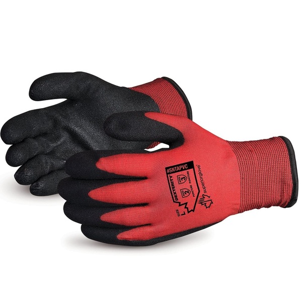 Superior Winter Work Gloves - Fleece-Lined with Black Tight Grip Palms (Cold Temperatures) Freezer Gloves - SNTAPVC - Size Large