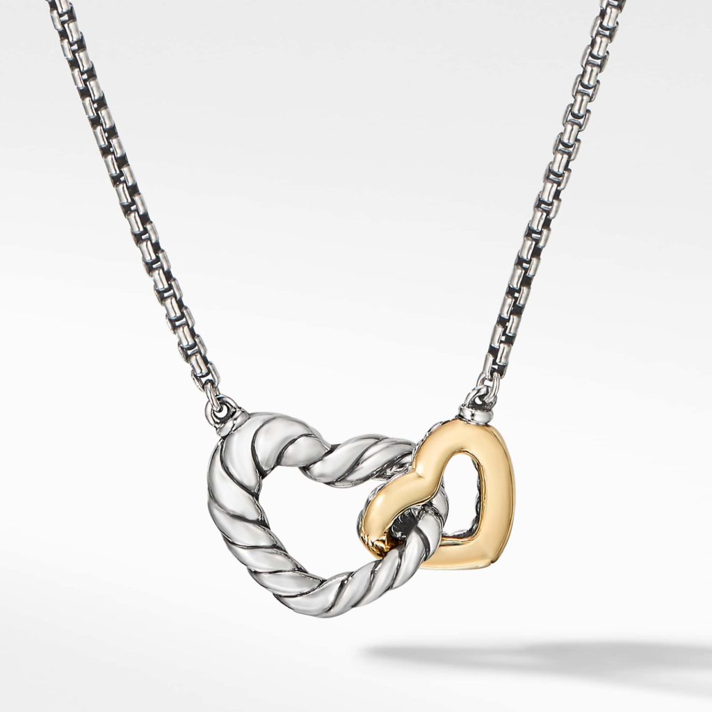 David Yurman Cable Collectibles Double Heart Necklace with 18K Yellow Gold Review