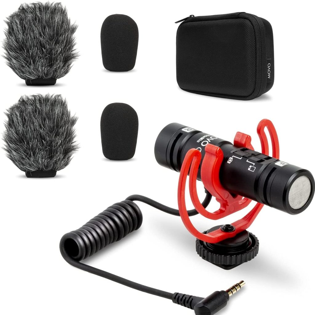 Movo DoubleMic Two-Sided Supercardioid Video Shotgun Microphone for iPhone, Android, Smartphones or DSLR Camera - Dual Capsule External Mic for Vlogging, Filmmaking, Interviews, YouTube, Recording