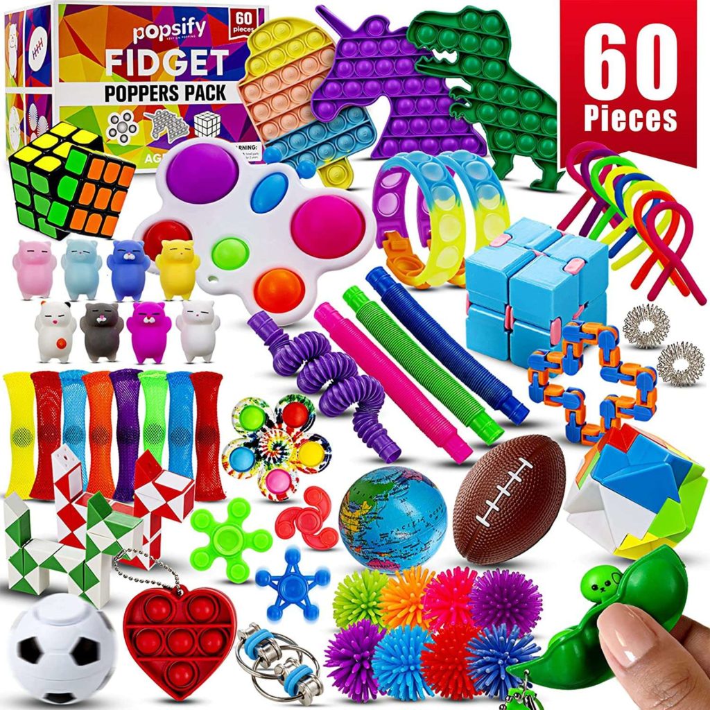 Fingears Toys ADHD Figit Toy Fidgets Packs for School Fidgits Gifts for Teens/Adult with Anxiety at Work PIWFSDBG Fidget Toys for Adults Rings Figetget Toys Pack for Kids Pack 