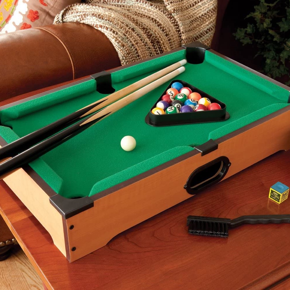 Wooden Portable Pool Table Set Hypeshops Mini Tabletop Billiards Game 