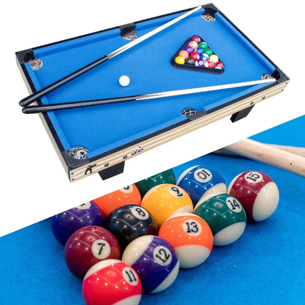 Sticks Pool Mini Tabletop Pool Set Billiards Game Includes Game Balls 