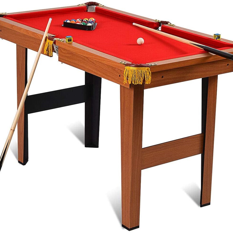 Goplus 48-Inch Billiard Table, Indoor Pool Game Table, w/Balls, Sticks, Chalk, Brush and Triangle, Great Gift for Boys and Girls