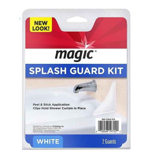 Magic Splash Guard Kit - Prevent Water from Splashing out of the Bath or Shower- White