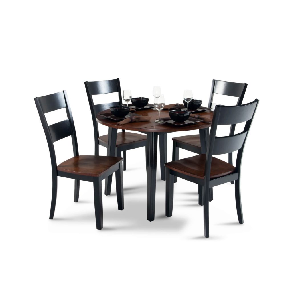 Bob's Furniture Blake Cherry & Black 5 Piece Drop Leaf Set Review 