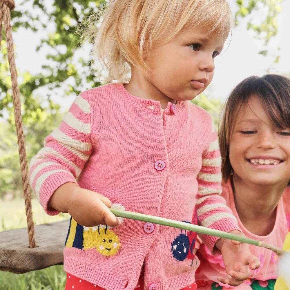 Boden Fun Embroidered Cardigan Pink Lemonade Ladybird Review