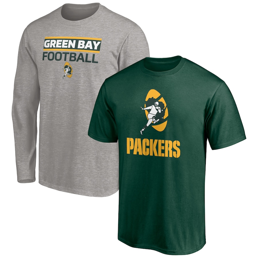 Fanatics Green Bay Packers Fanatics Branded 2-Pack T-Shirt Combo Set Green/Heathered Gray Review