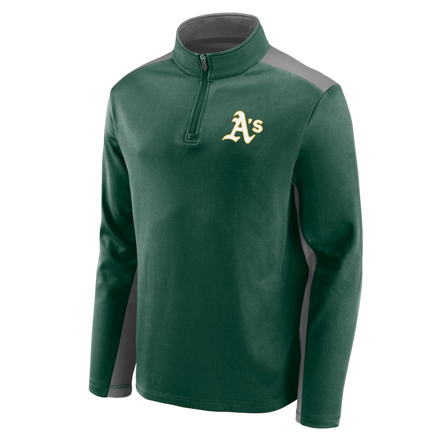 Fanatics Oakland Athletics Fanatics Branded Team Primary Logo Quarter-Zip Jacket Green Review