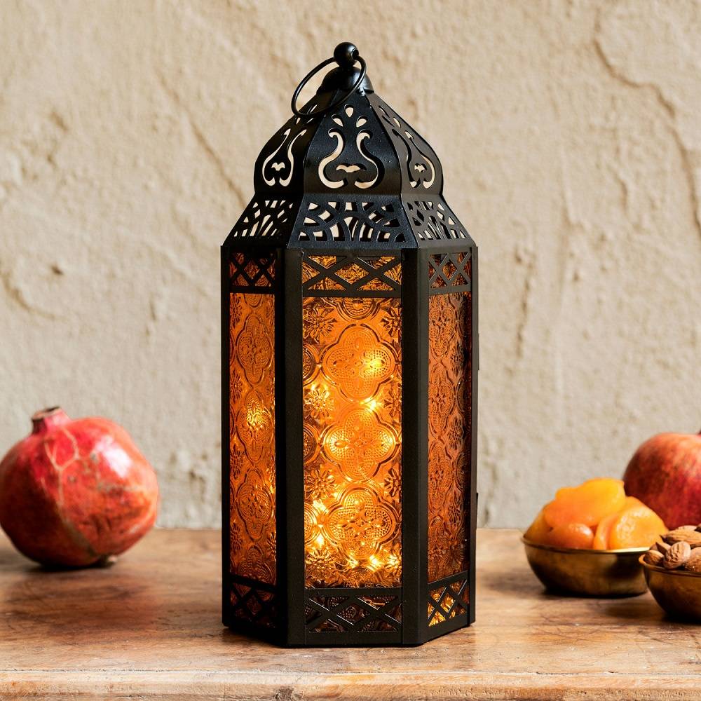 Lights.com Marrakesh Metal Lantern with Amber Glass Review