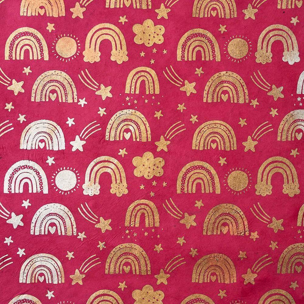 Paper Source Metallic Rainbow on Magenta Handmade Paper Review 
