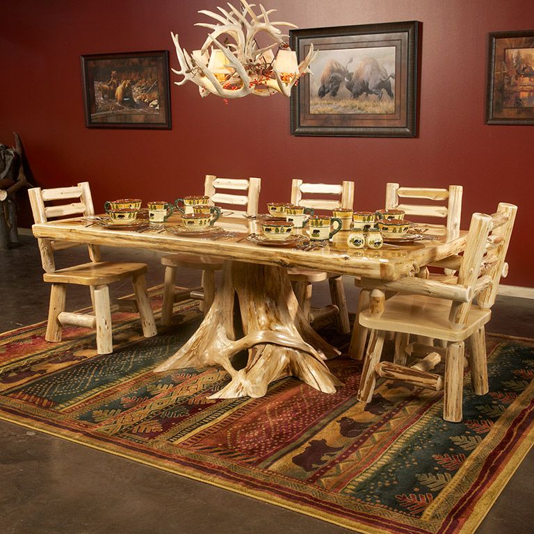 Rustic Log Furniture Cedar Lake Wood Stump Dining Table Review