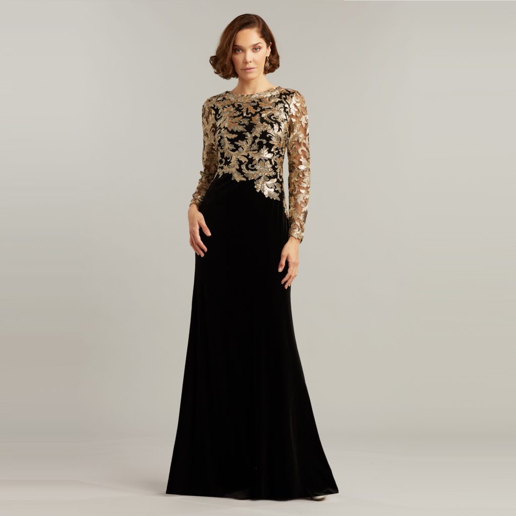Tadashi Shoji Sarai Embroidered Velvet Gown Review