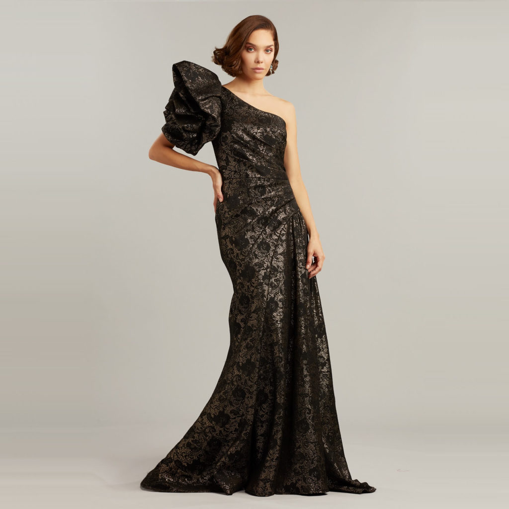 Tadashi Shoji Florian Puff Sleeve Gown Review 