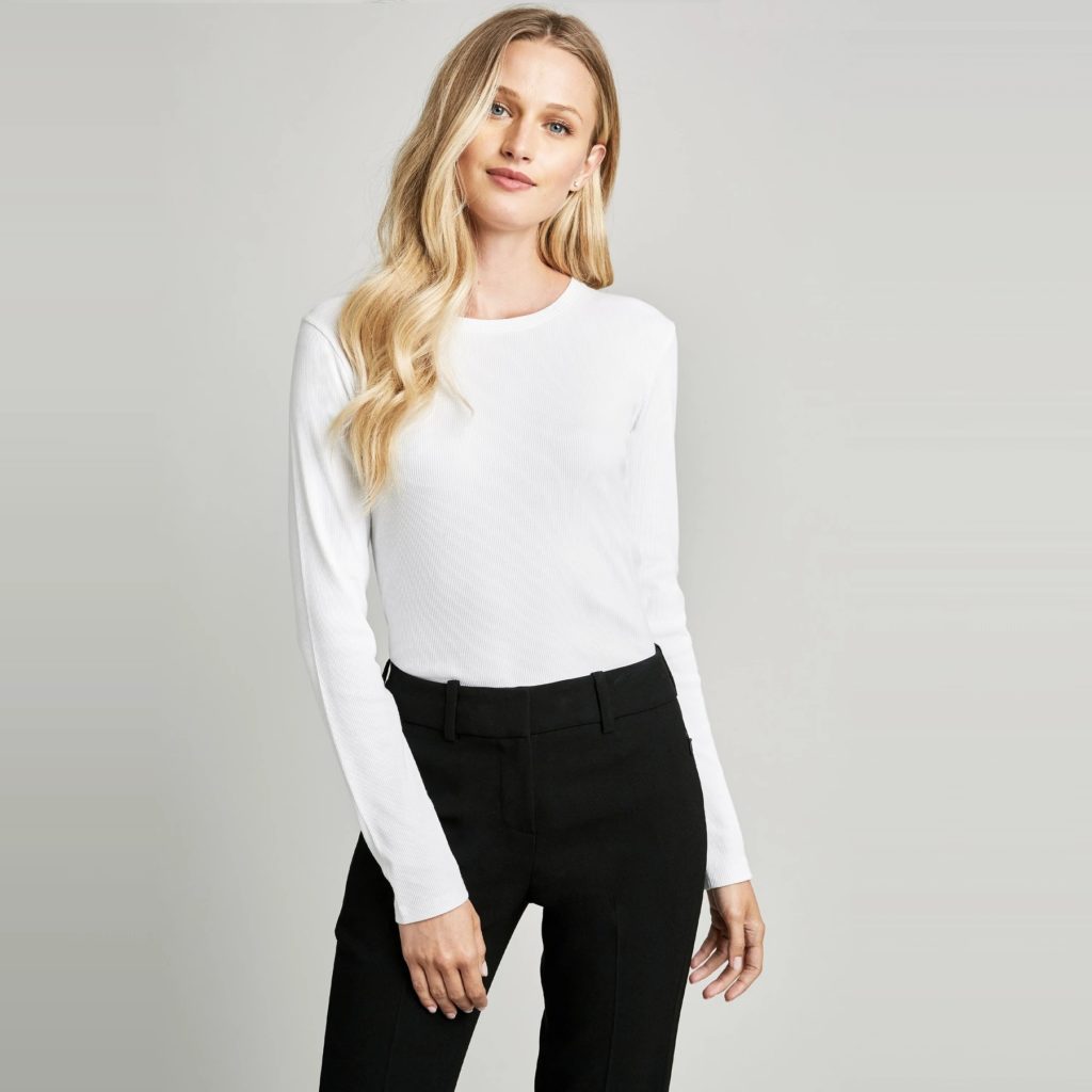 Tahari Long Sleeve Crew Neck Ribbed Body Suit Review