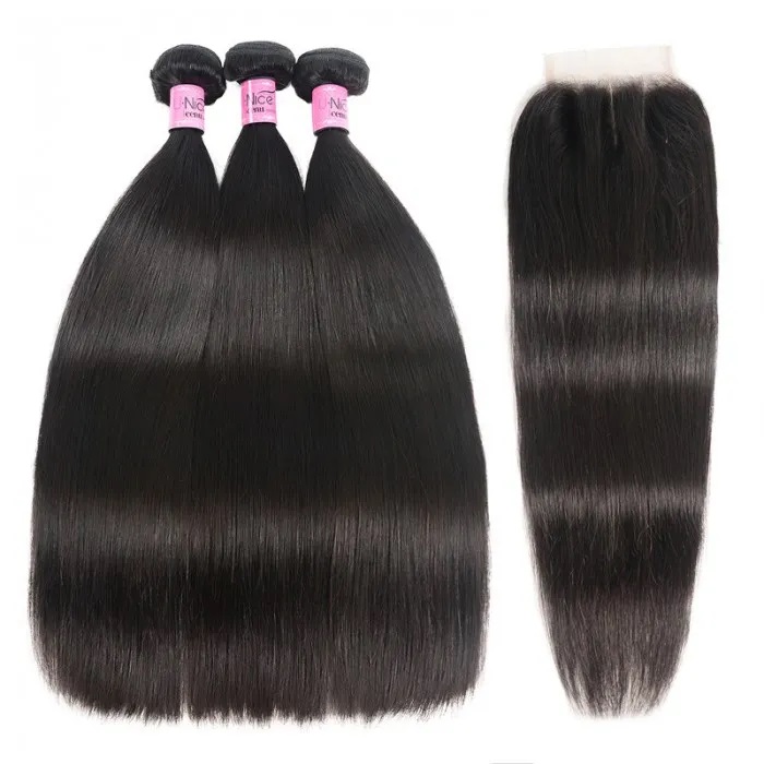 UNice 3 Bundles Brazilian Virgin Hair Straight With Closure Review