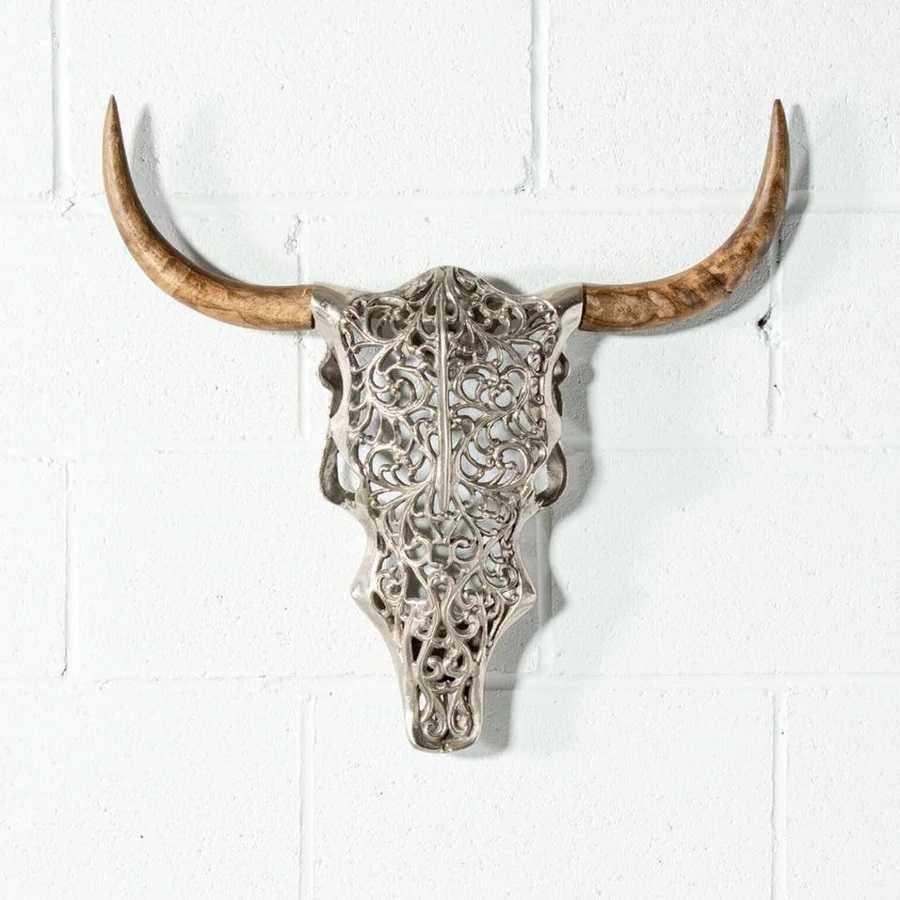 Wazo Furniture Edrice Bull Head Scrap Metal Sculpture Review