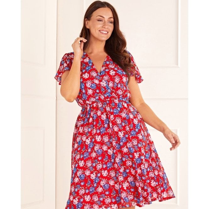 Yumi Clothing Mela Red Plus Size Rose Tea Dress Review