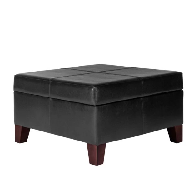 Gallup 28'' Wide Faux Leather Square Cocktail Ottoman with Storage