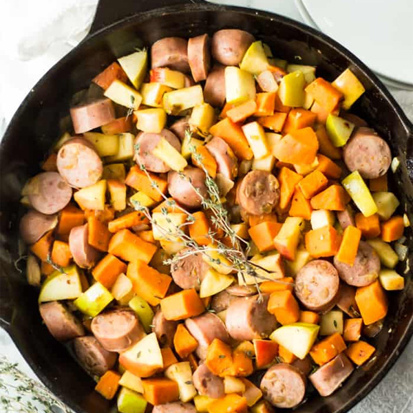 Sweet Potato & Apple Sausage Skillet