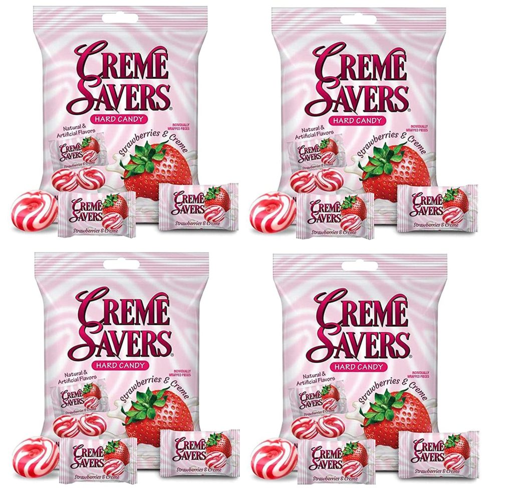 Creme Savers Strawberry and Creme Hard Candy | The Original Classic Creme Savers are back | 25 Ounces Total included, 6.25 Ounce (Pack of 4)