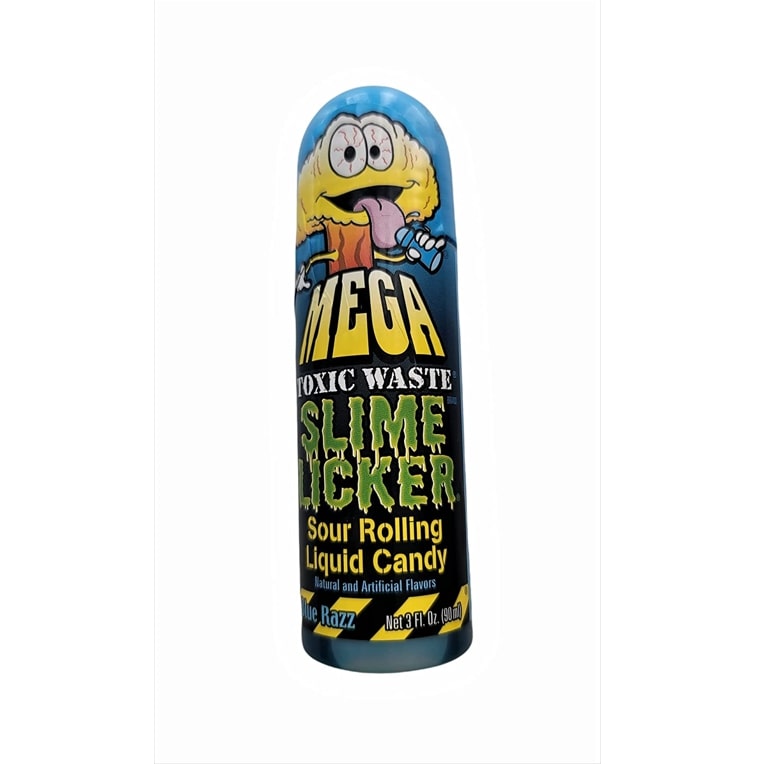 1 Pack Slime Licker Mega Size 3 Oz. - Sour Rolling Liquid Candy - Blue Razz Flavor TikTok Challenge, 3 Fl Oz (Pack of 1)
