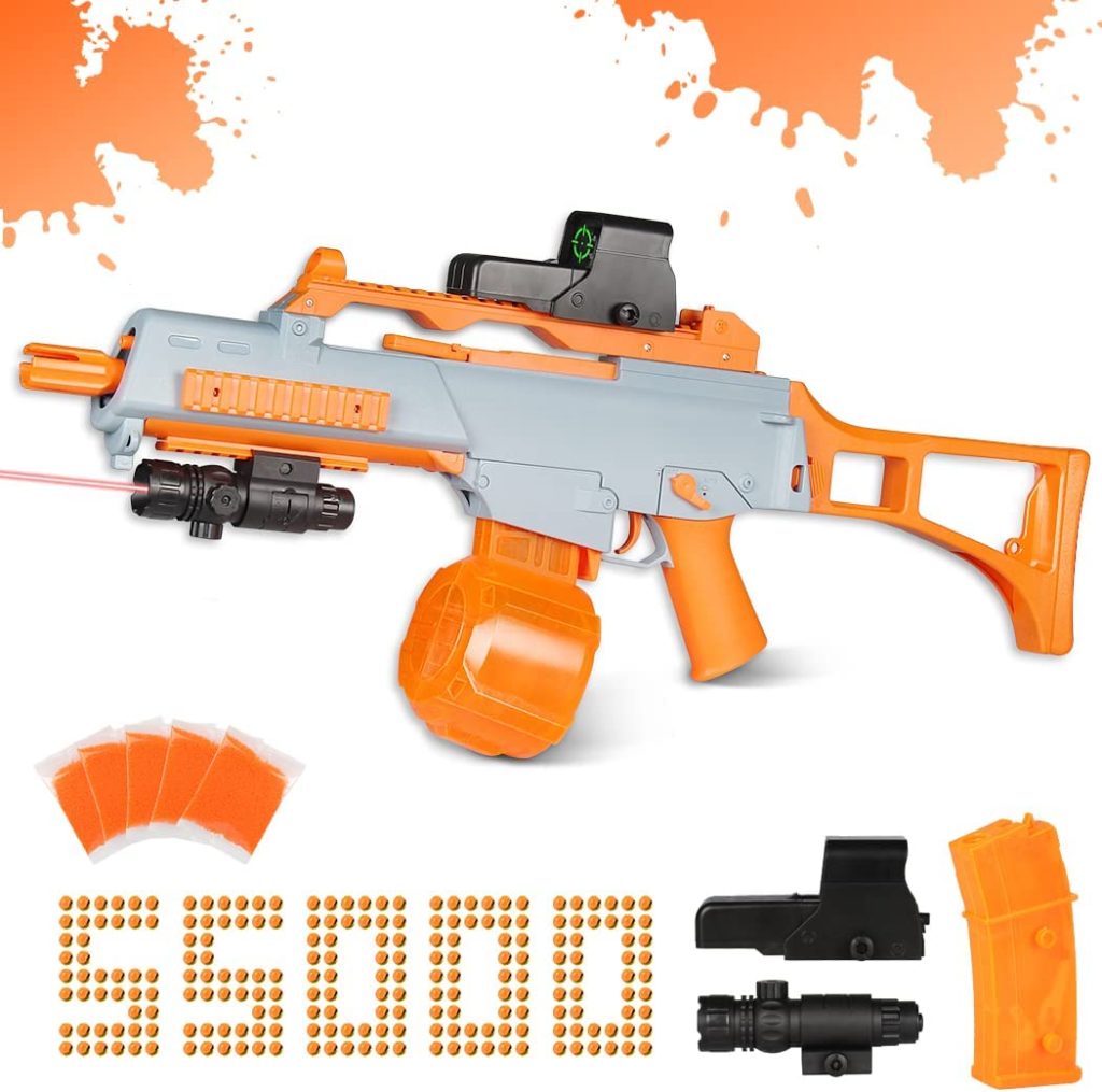 8 Best Splat Gun 1 Large Splatter Ball Blaster Automatic, Big Splat R Ball Blaster with 50000 Gel Balls & Upgrad Drum Magazine, Auto Gel Ball Blaster Toys Gift for Boys Kids Adults (G36)
