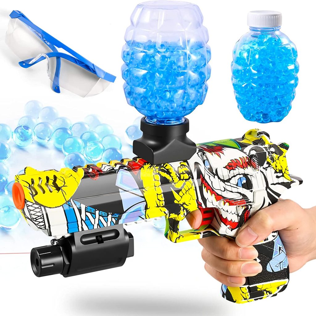 8 Best Splat Gun 7 Electric Splat r Gel Water Beads Soft Foam Bullet Full auto Blasters,Automatic Splatter Ball Gun Pistol Blaster,orby splatterball splaterballgun Backyard Games for boy Kids and Adults Toys… (YELLOW01)