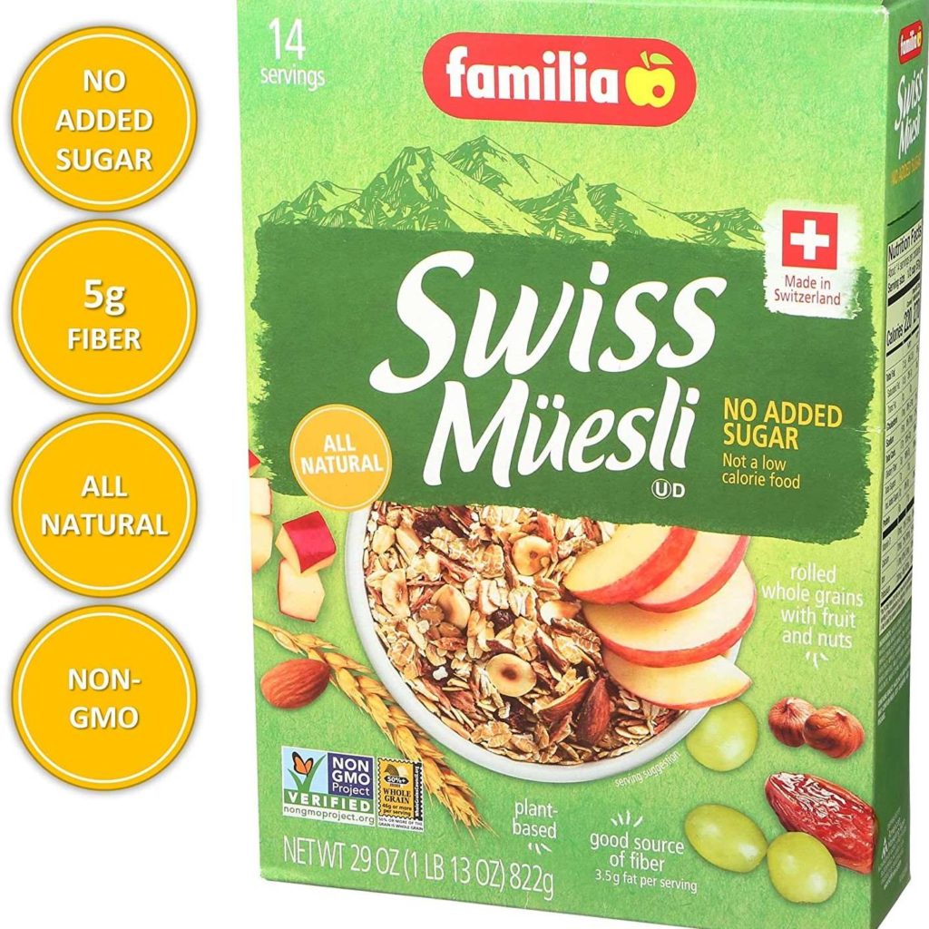 Familia Swiss Muesli Cereal, No Added Sugar, 29 Ounce Box